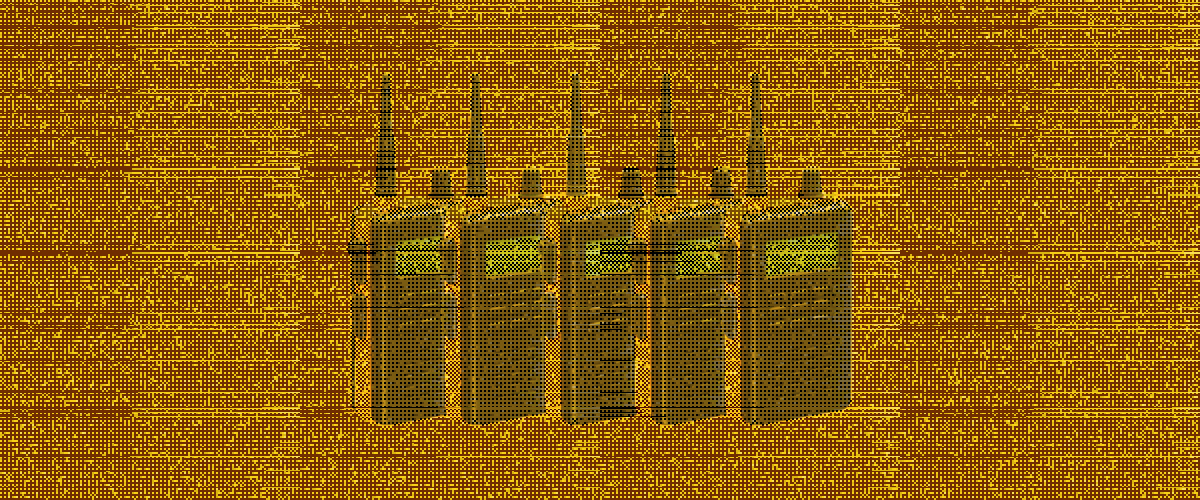 Distorted image of radios